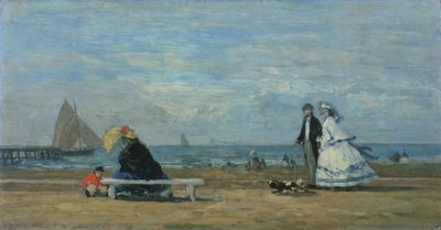 Beach at Trouville by Eugene Louis Boudin